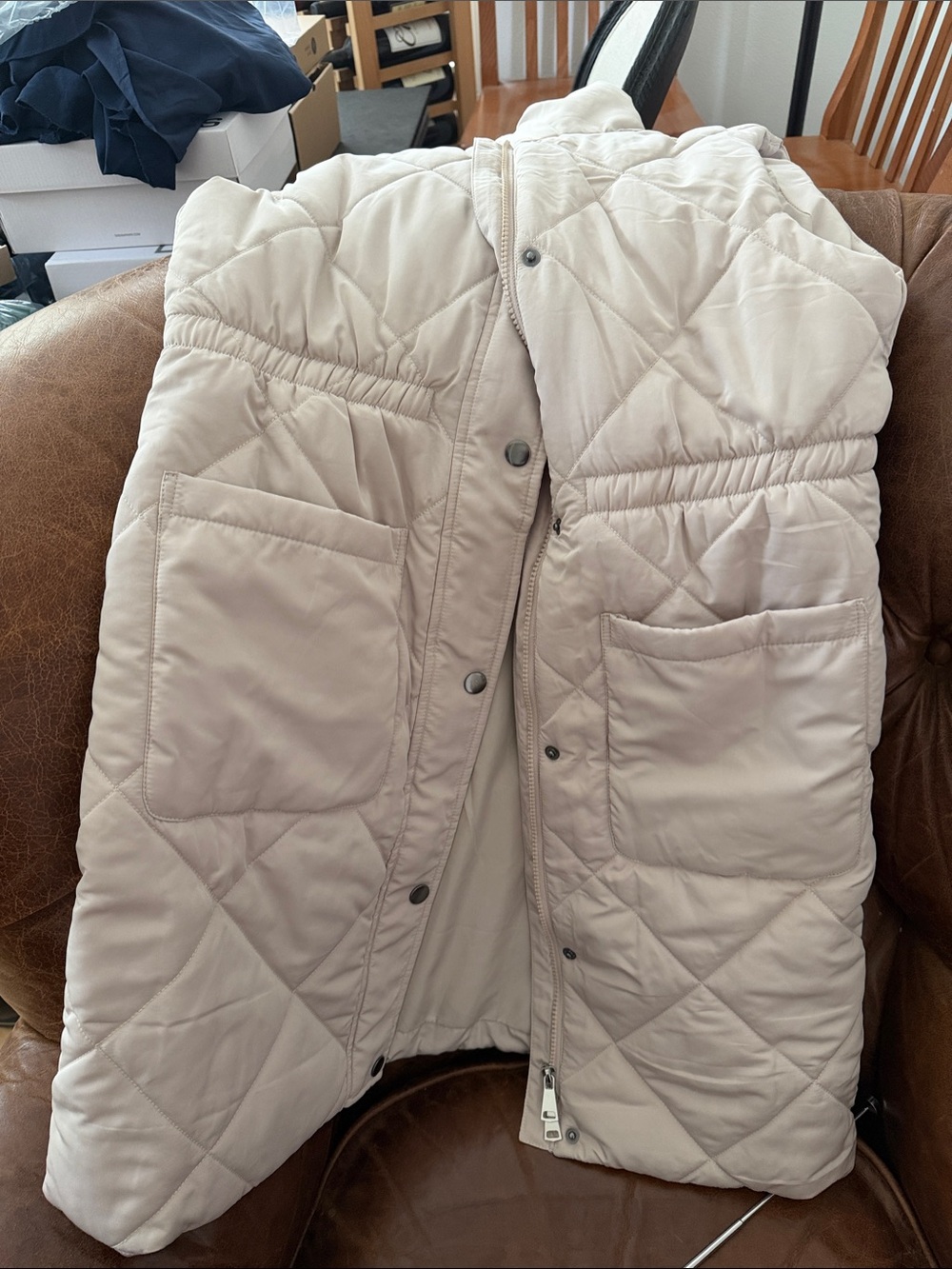 Women’s Quilted Puffer Vest - Cream